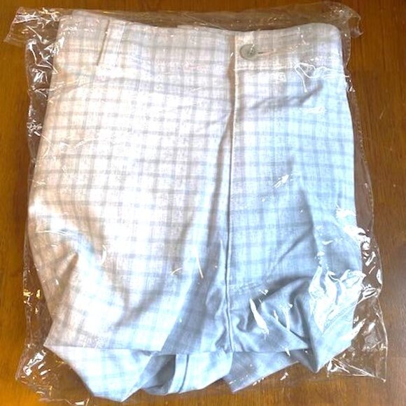 Jack Nicklaus Shorts Men’s 38 Golf White Gray Grid Flat Front Plaid Causal golf - Picture 8 of 8
